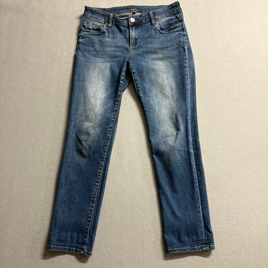 KUT From The Kloth Jeans Womens 4P Blue Denim Straight Leg Medium Wash Stretch