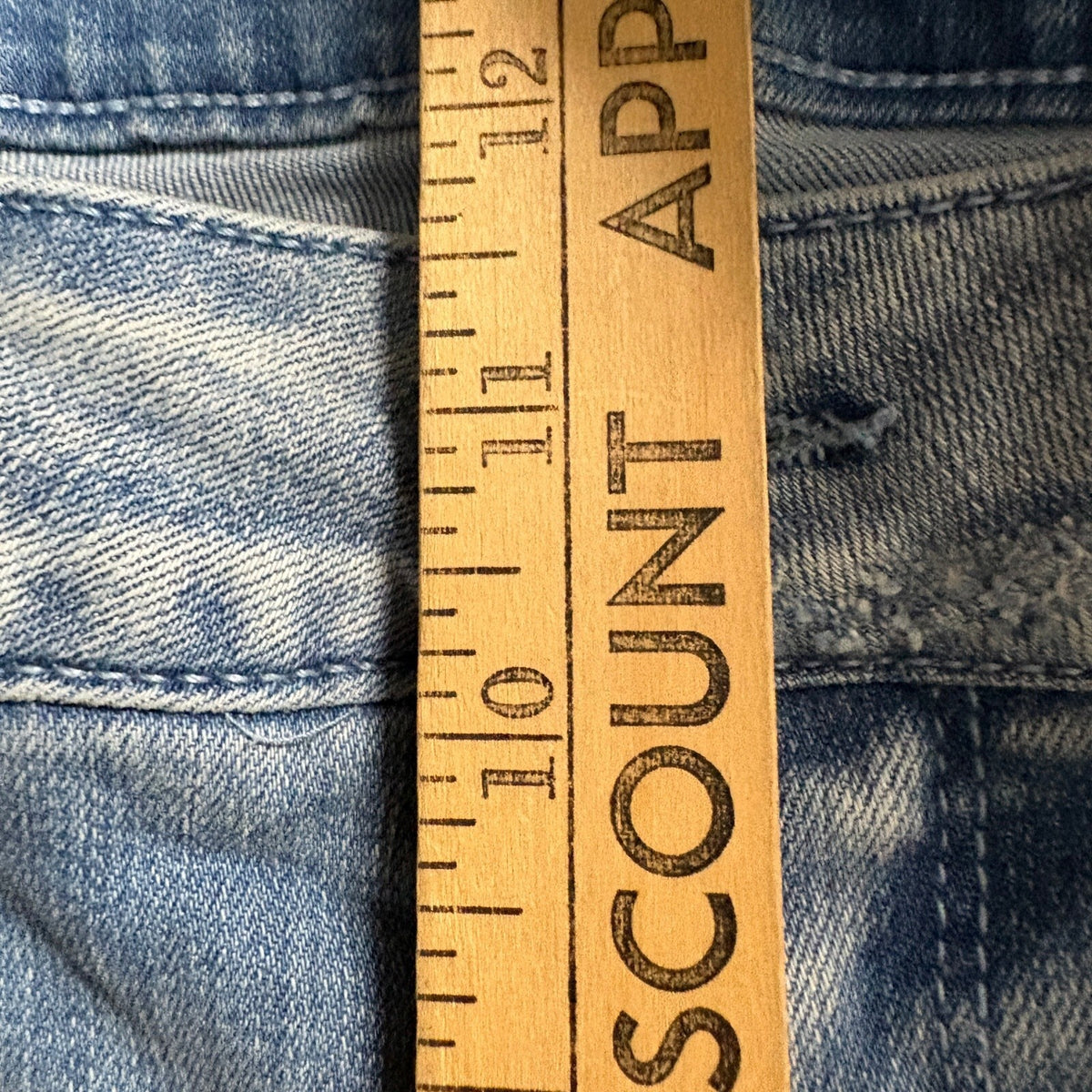 Seven7 Womens Jeans 20W Blue Denim Crop Frayed Hem Embroidered Side Stripe