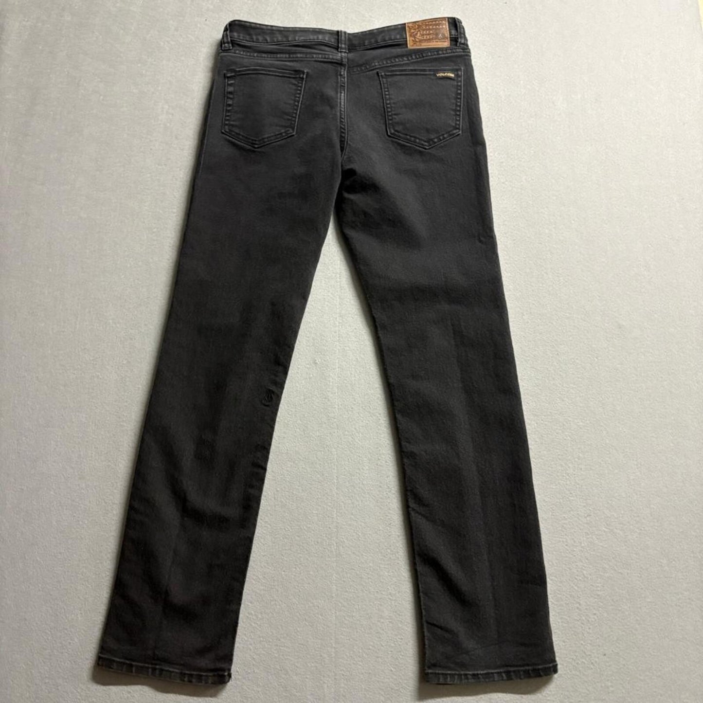 Volcom Vorta Slim Straight Jeans Mens 30 Black Denim Pants