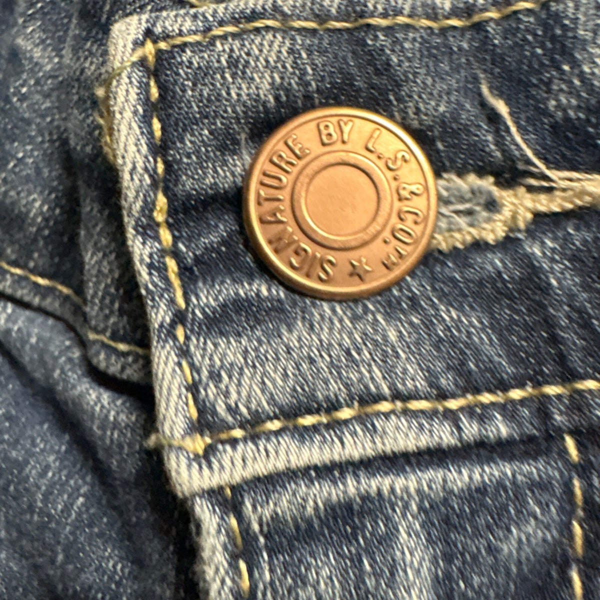 Signature by Levi Strauss & Co Womens Mid Rise Boyfriend Jeans Cuffed Blue