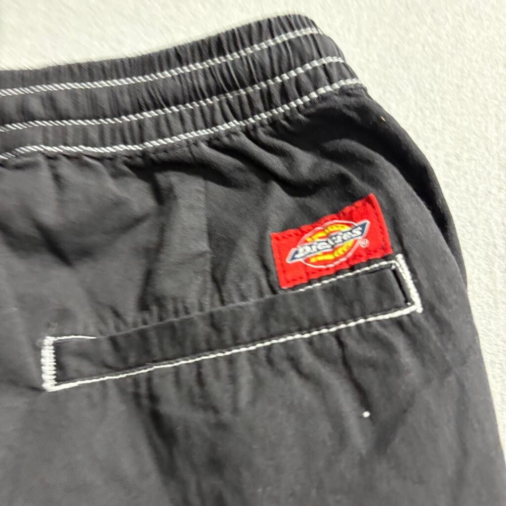 Dickies Girl Cargo Pants Womens XS Black Contrast Stitch Drawstring Utility Y2K