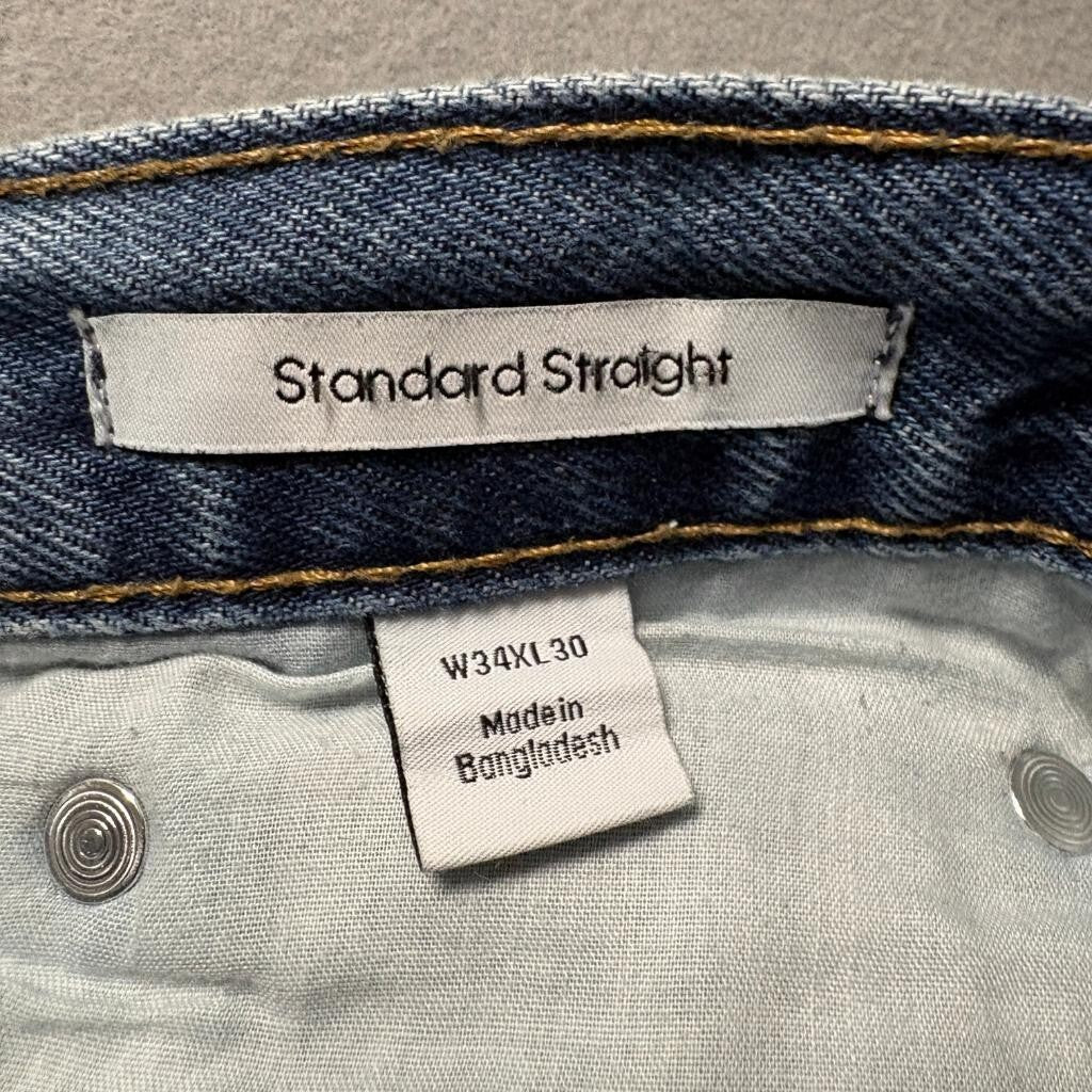 Calvin Klein Standard Straight Jeans Mens 34x30 Blue Denim Classic Fit Pant