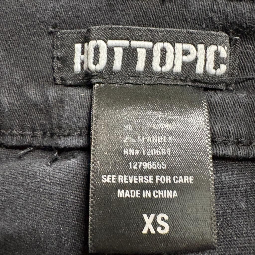 Hot Topic Cargo Jogger Pants Womens XS Black Denim High Rise Stretch Utility