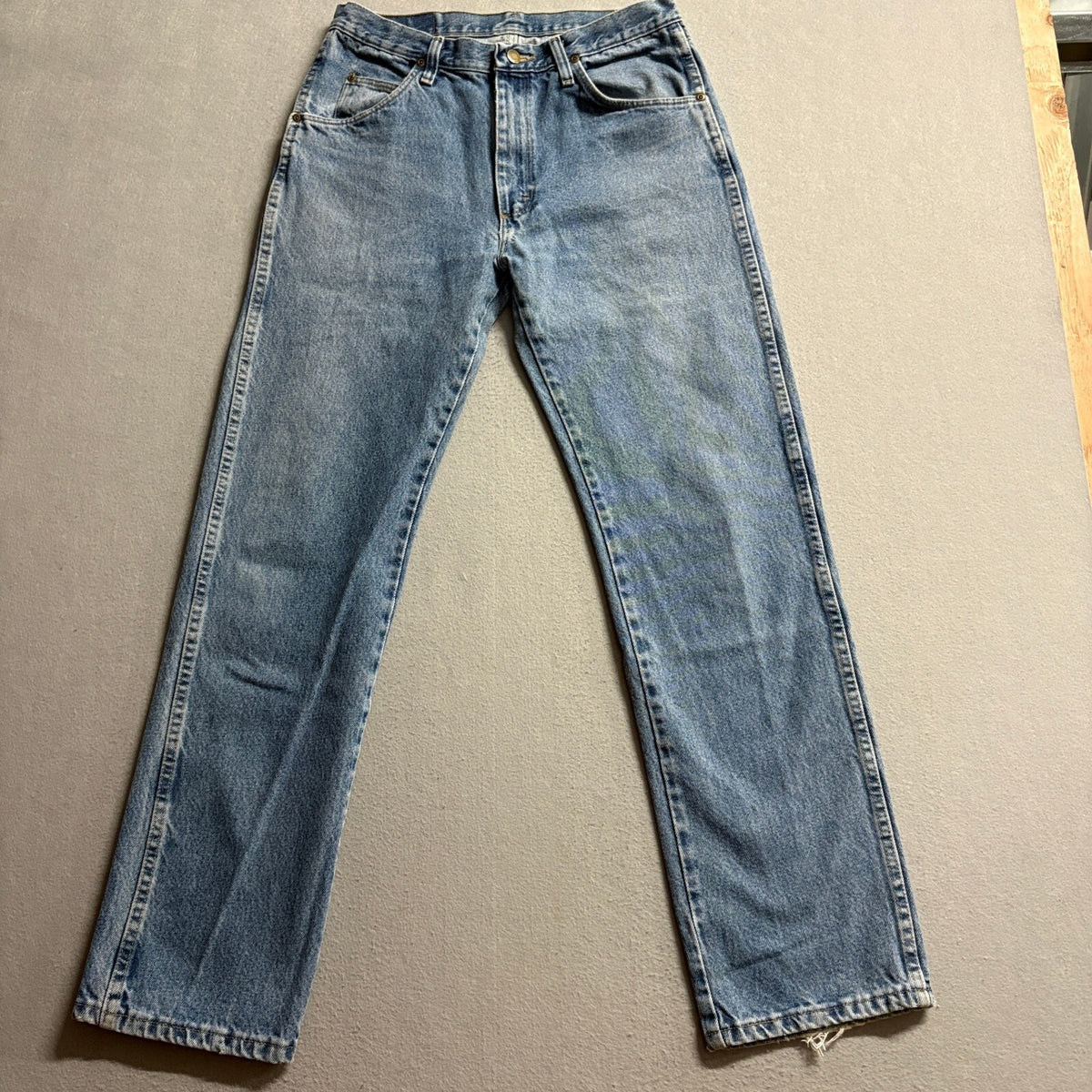 Wrangler Hero Mens Jeans 31x32 Blue Denim Straight Leg Regular Fit Workwear