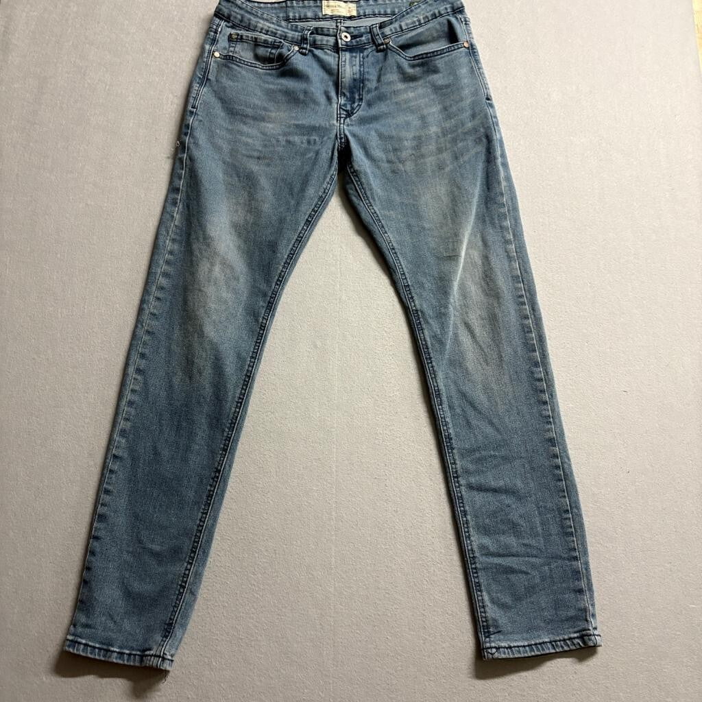 Smith & Mills Denim Mens Jeans 32x32 Blue Stretch Slim Straight Cotton Blend