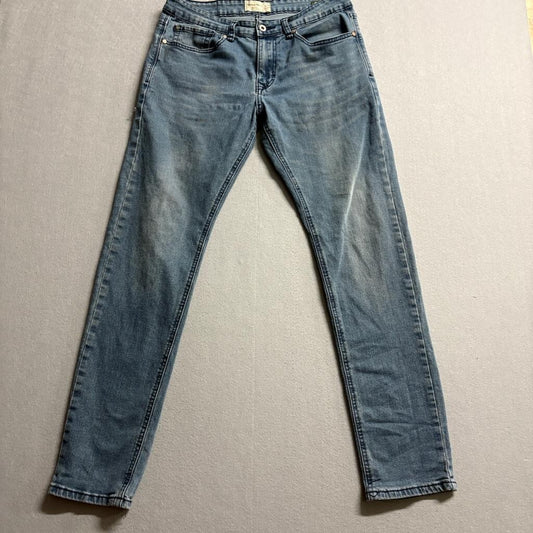 Smith & Mills Denim Mens Jeans 32x32 Blue Stretch Slim Straight Cotton Blend