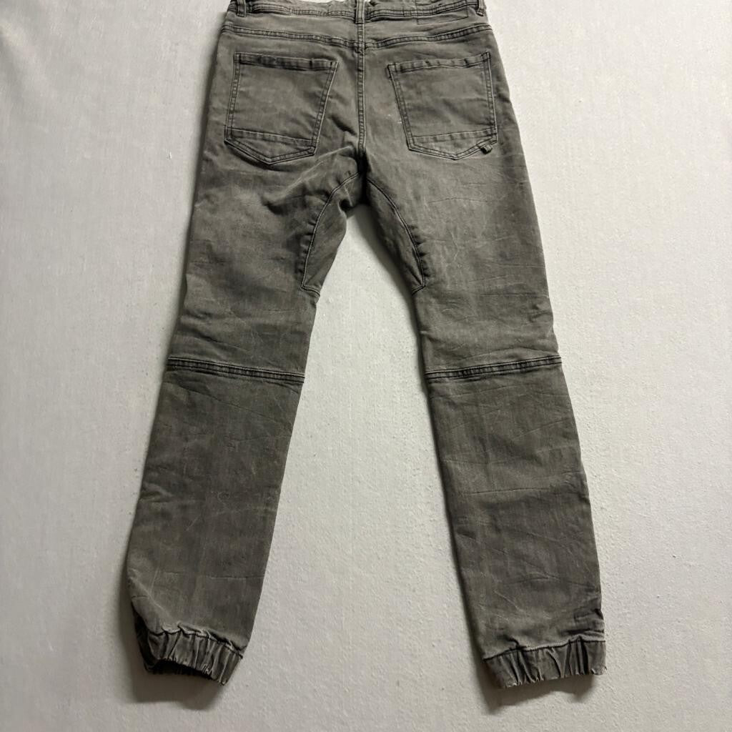 Cotton On 91 Slim Denim Jogger Mens 30 Gray Distressed Moto Biker Jeans