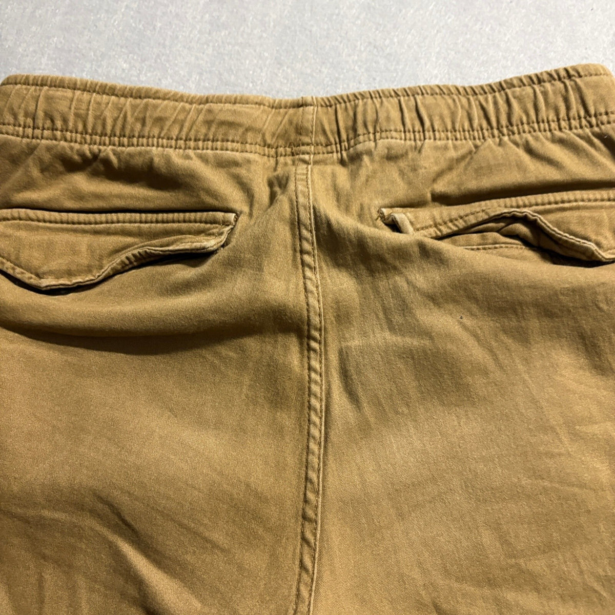 Iron Co Mens Jogger Pants Small Brown Stretch Twill Elastic Waist Cuffed Chino