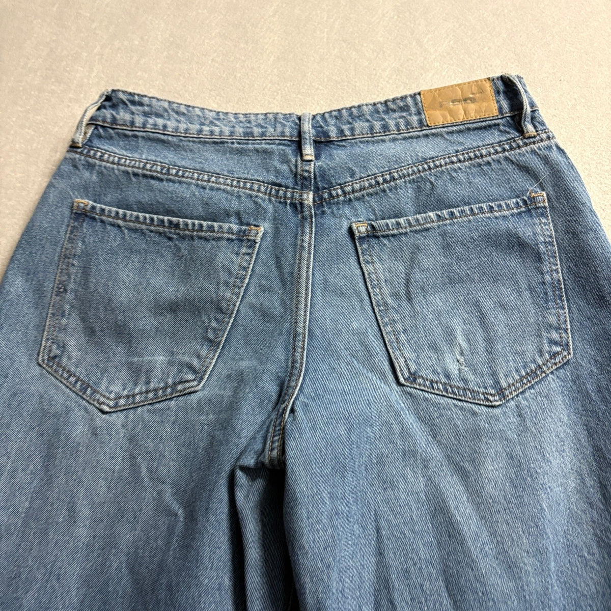 RSQ Womens Size 29 Baggy Jeans Medium Wash High Rise Wide Leg Blue Denim