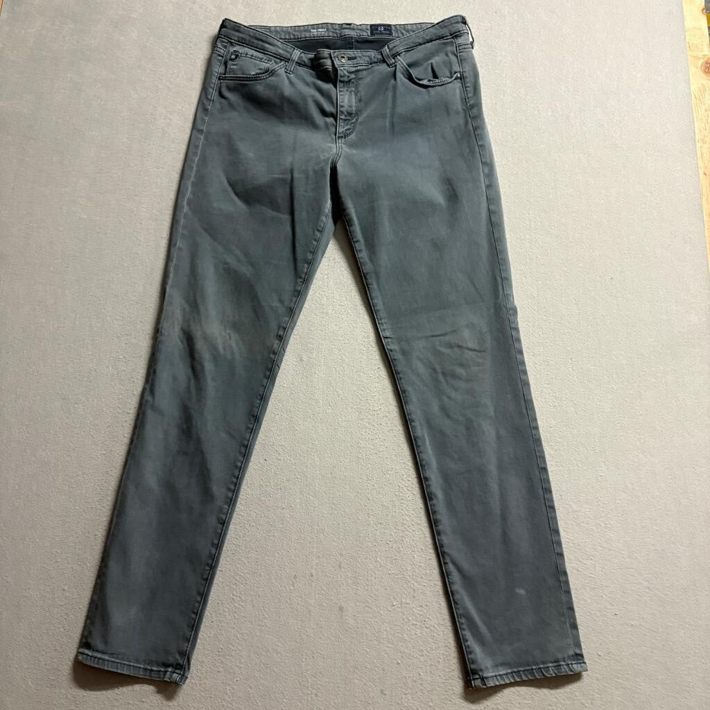 AG Adriano Goldschmied The Prima Cigarette Leg Jeans Womens 32R Gray Stretch