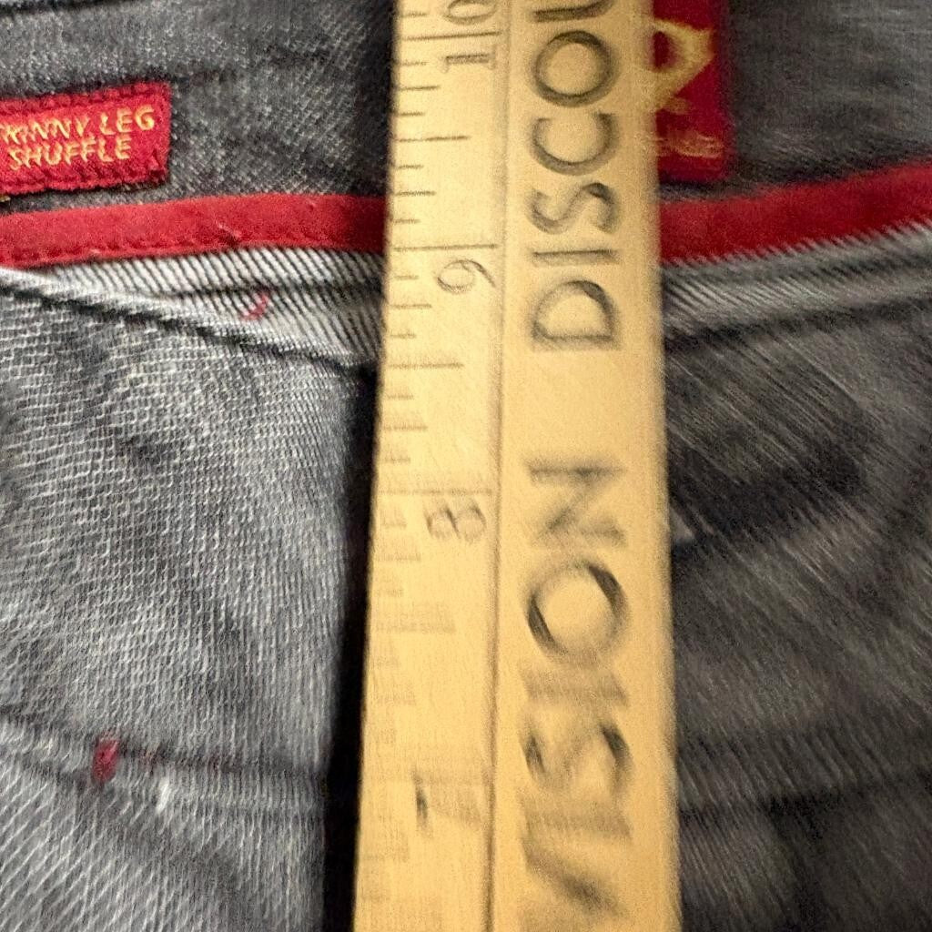 Sasson Skinny Leg Shuffle Jeans Womens Size 8 Gray Stretch Denim Sequin Pockets