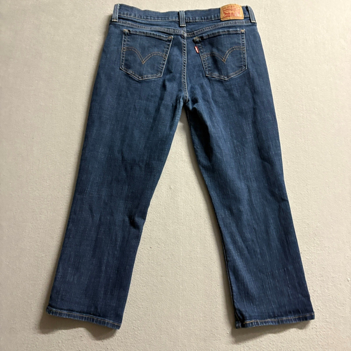 Levis 515 Bootcut Jeans Womens 28 Blue Denim Medium Wash Mid Rise Crop Stretch