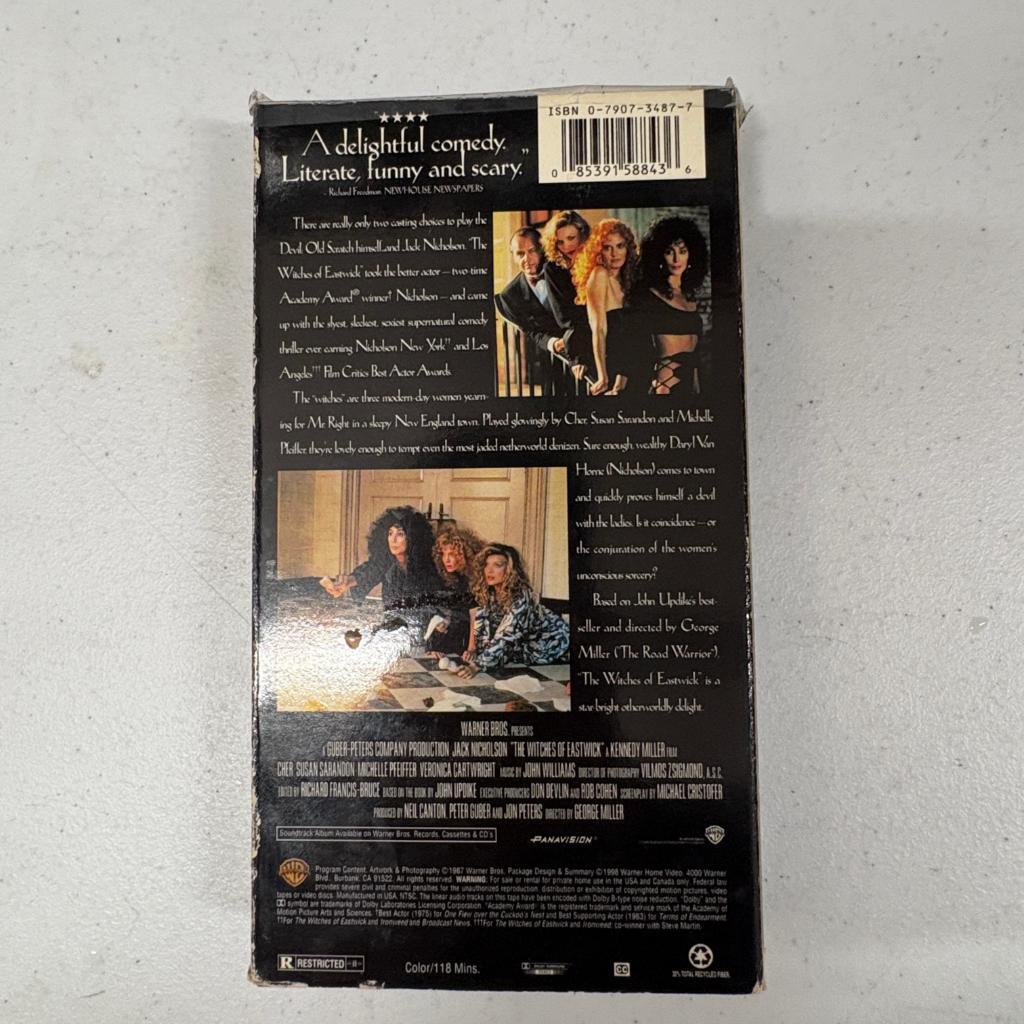 The Witches of Eastwick VHS Warner Bros Hits Jack Nicholson Cher Susan Sarandon