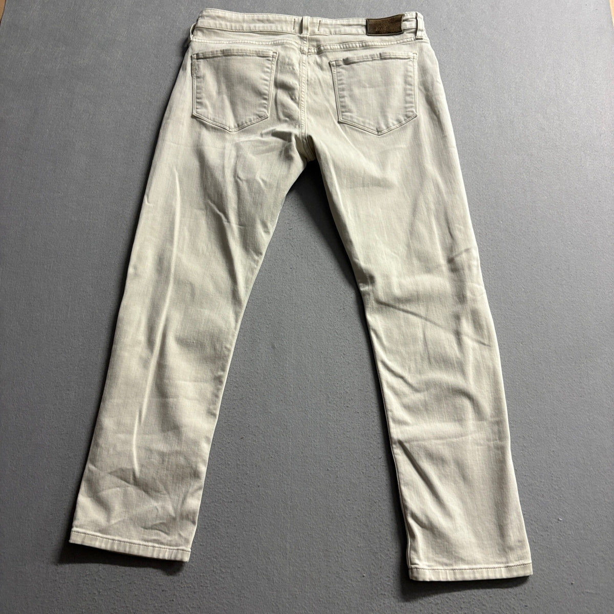 Paige Federal Slim Straight Jeans Mens 33 Beige Tan Stretch Denim Made in USA