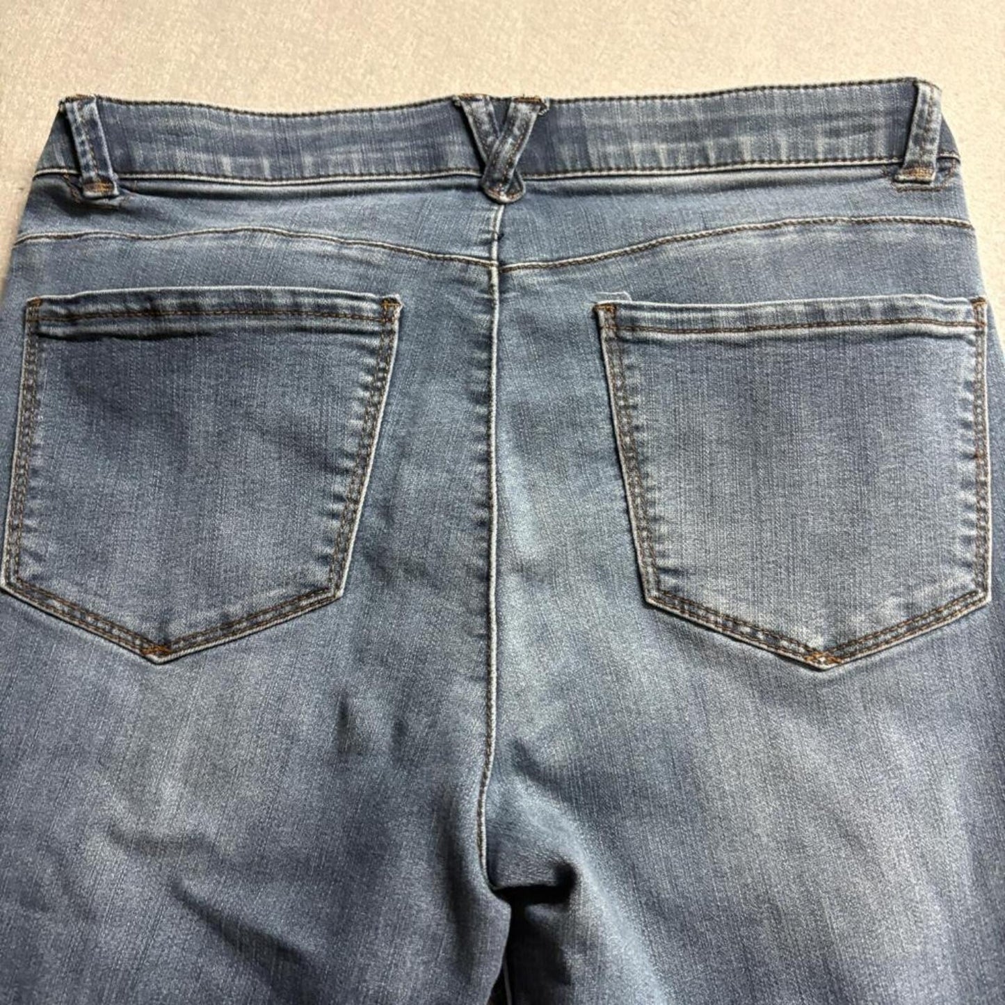 Democracy Ab Technology Skinny Jeans Womens Size 8 Blue Raw Hem Stretch Denim