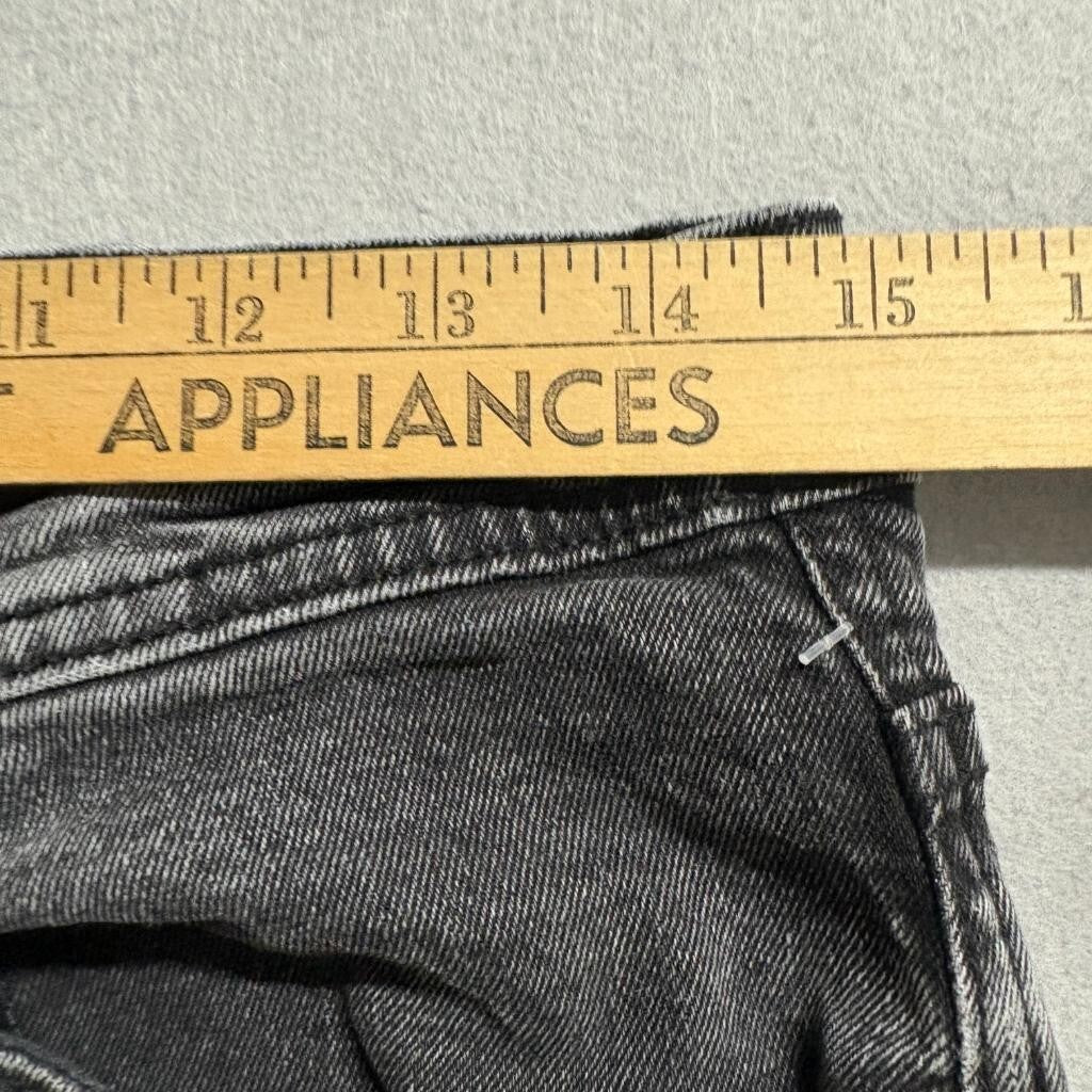 Cotton On Mens 30 Distressed Denim Shorts Black Gray Raw Hem Straight Cut