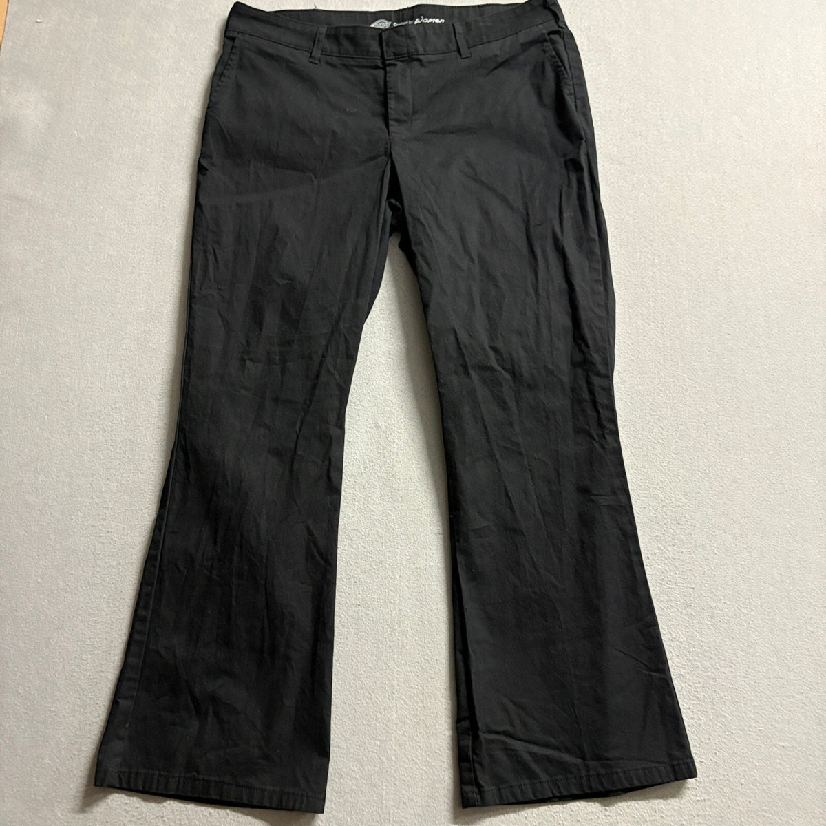 Dickies Crafted for Women Slim Fit Pants Size 14 Black Cotton Blend Workwear