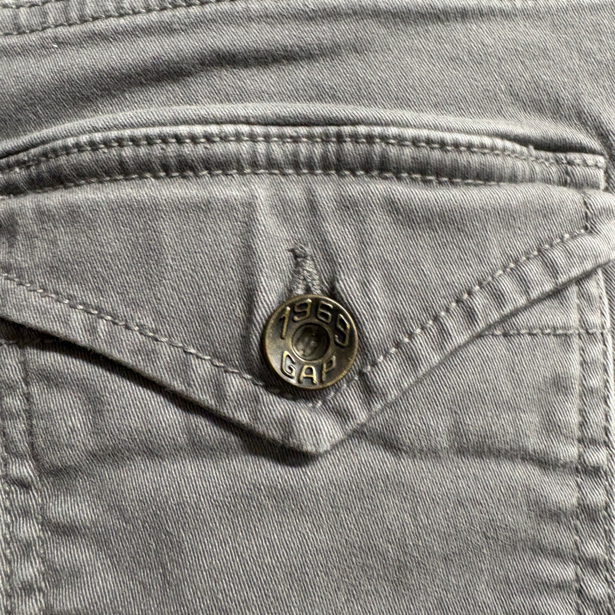Gap Khakis Womens Cargo Pants Size 4 Regular Gray Skinny Stretch 1969 Utility
