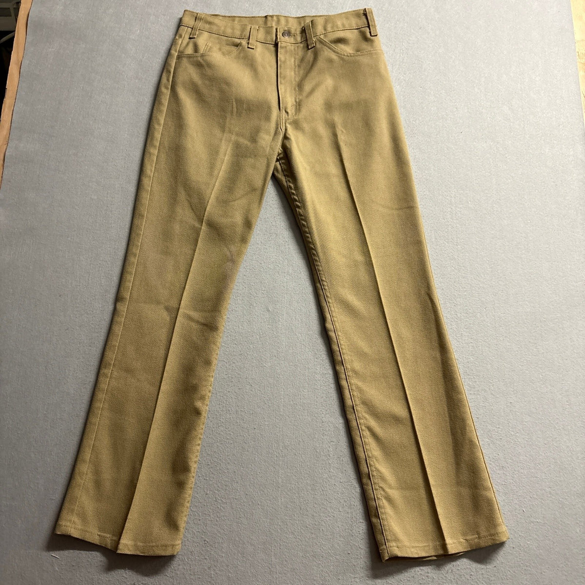 Vintage Levis Sta Prest Pants Mens 33x31 Brown Tan Flared Leg Made in USA 70s