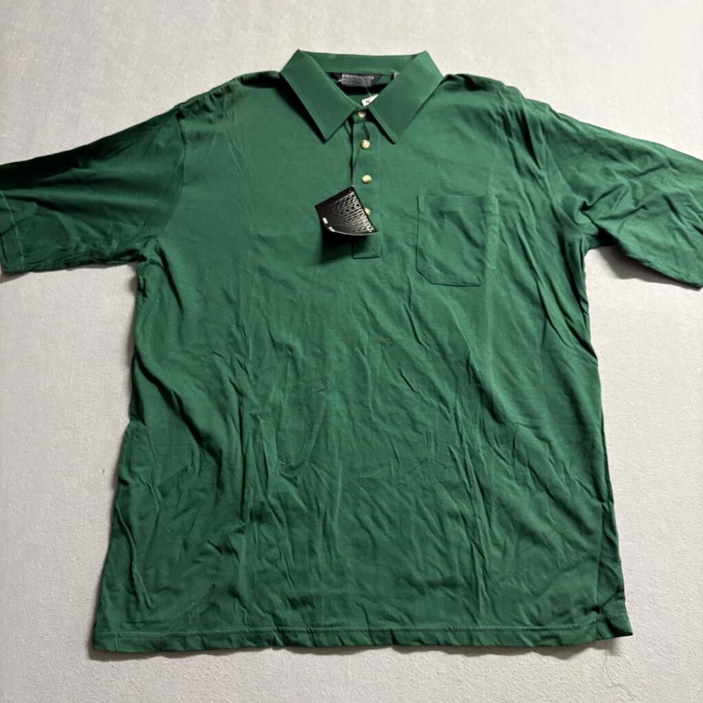 Knightsbridge Polo Shirt Mens XL Green Short Sleeve Pocket Vintage Kmart NWT