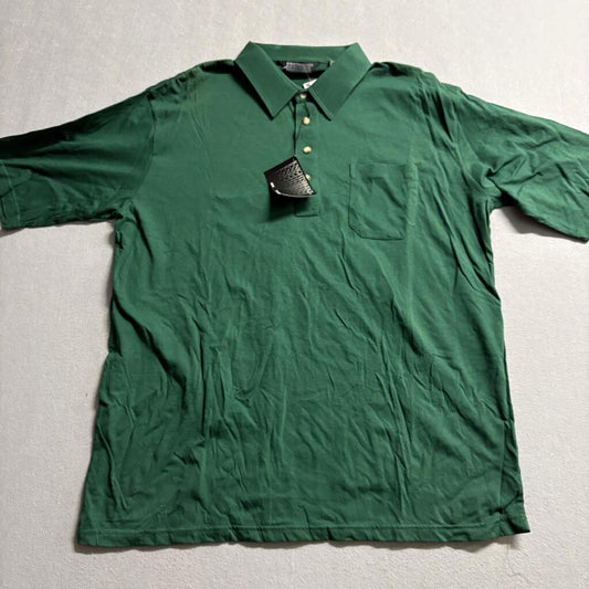 Knightsbridge Polo Shirt Mens XL Green Short Sleeve Pocket Vintage Kmart NWT