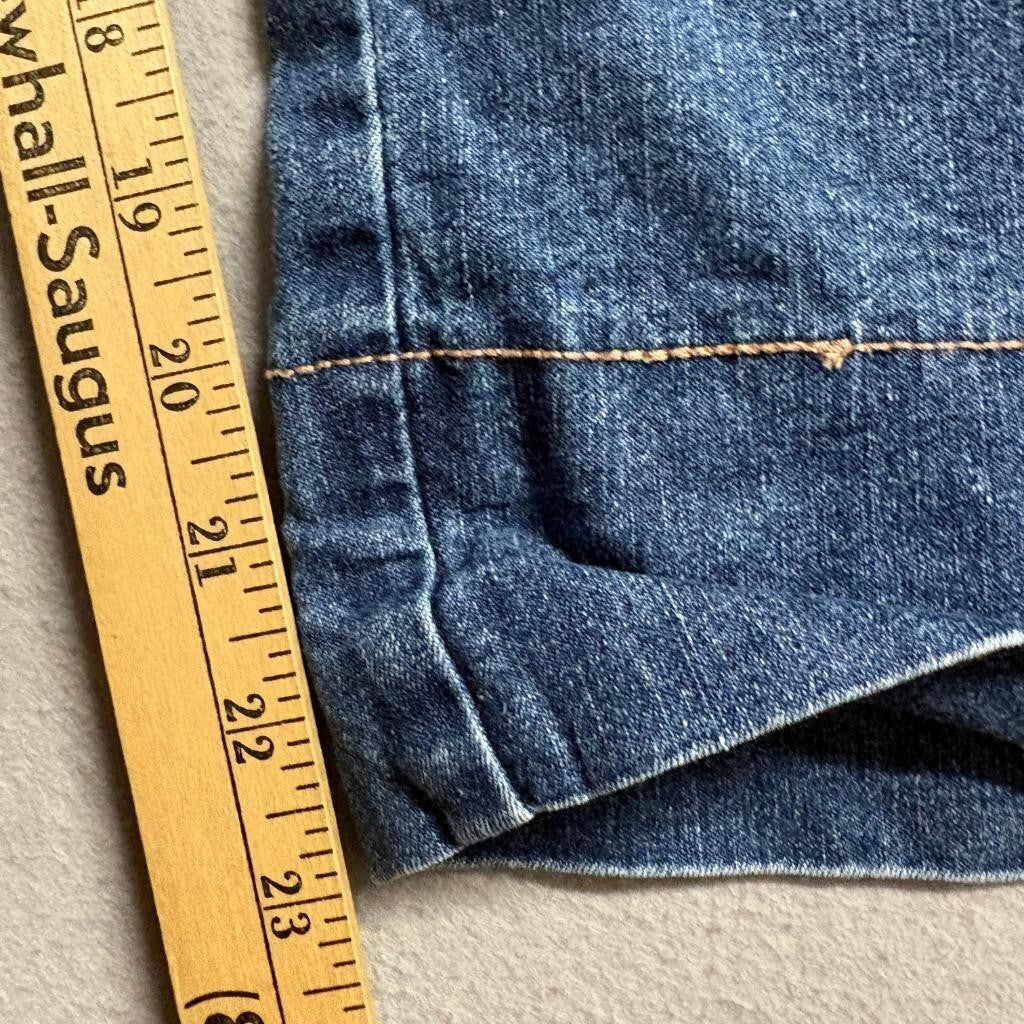 Levis 525 Nouveau Low Capris Womens Size 24 Blue Denim Stretch Crop Jeans