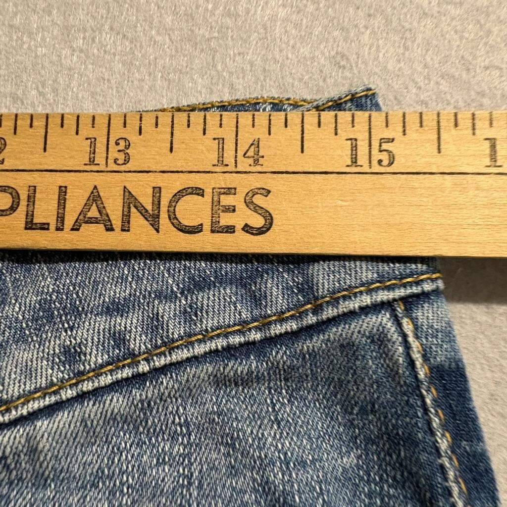 Rinascimento Linea Kitana Jeans Womens 46 Blue Denim Straight Leg Rhinestone IT