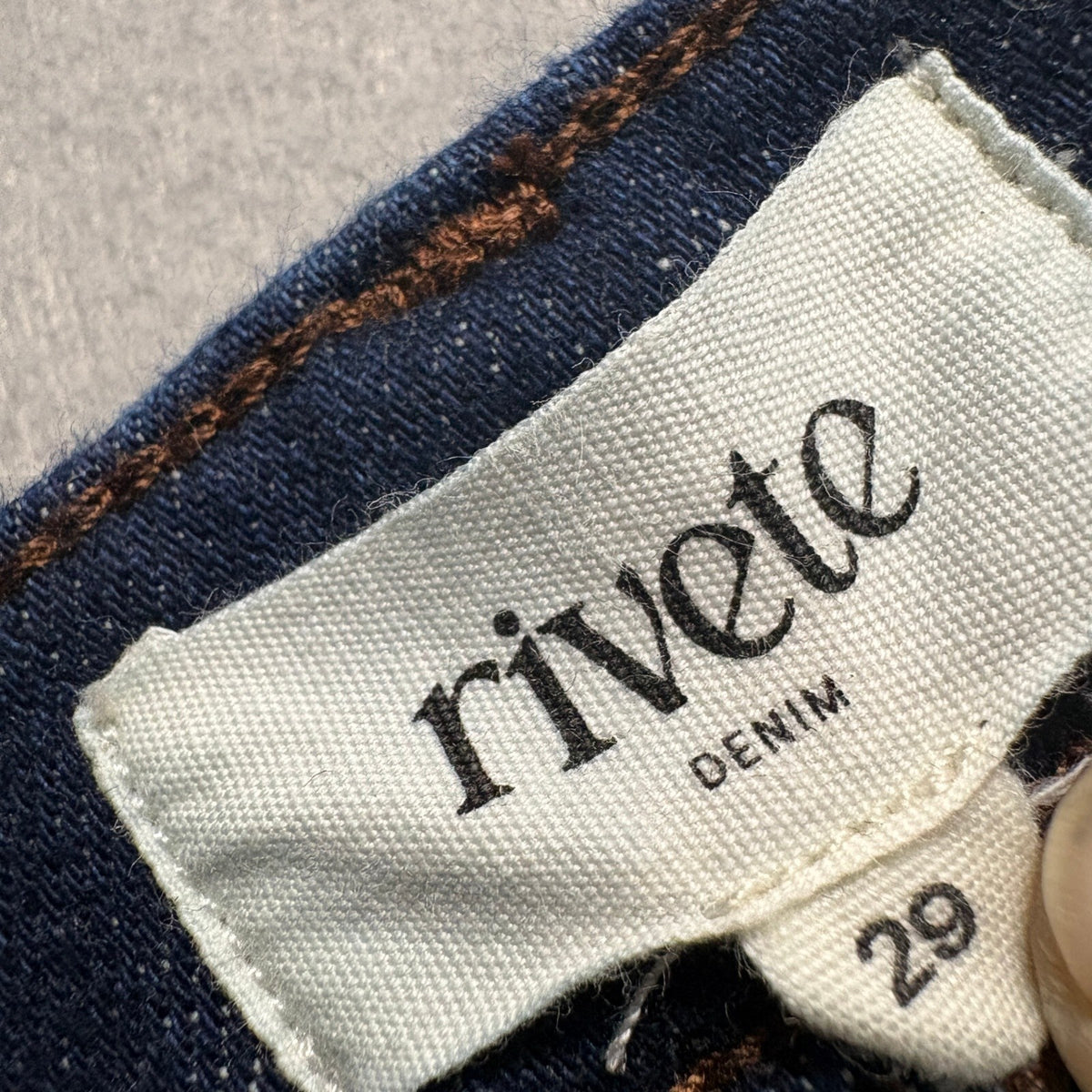 Rivete Denim Kick Crop Jeans Womens 29 Blue Dark Wash Stretch Flare Ankle High