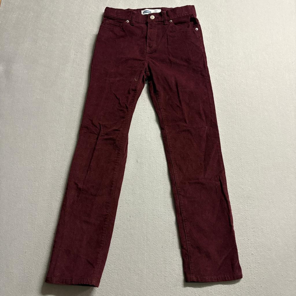 Old Navy Karate Slim Corduroy Pants Boys Size 14 Burgundy Built-In Flex Max