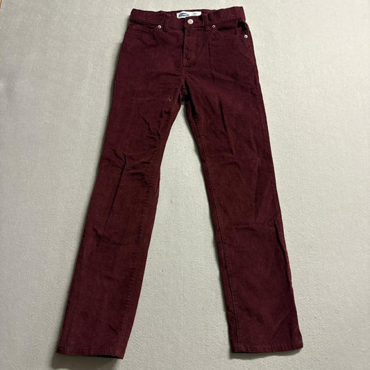 Old Navy Karate Slim Corduroy Pants Boys Size 14 Burgundy Built-In Flex Max