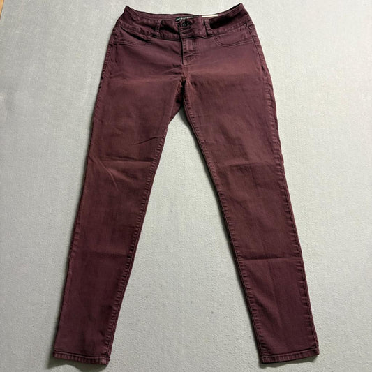 Lovesick Super Skinny Jeans Womens Size 11 Burgundy Maroon Stretch Denim