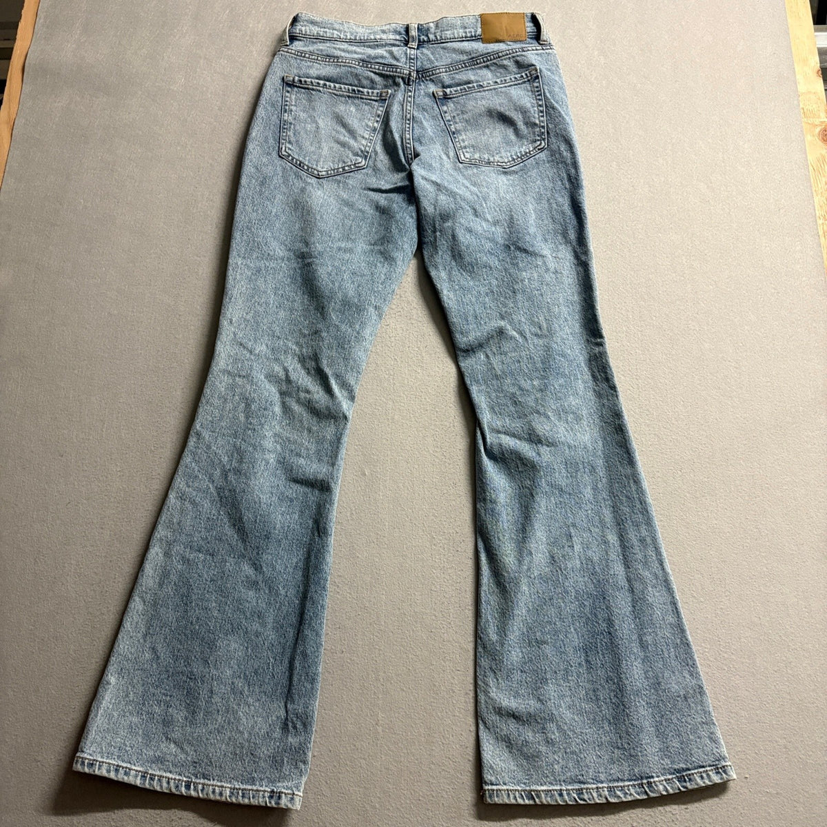 Aeropostale High Rise Flare Jeans Womens Size 6R Light Wash Distressed Denim