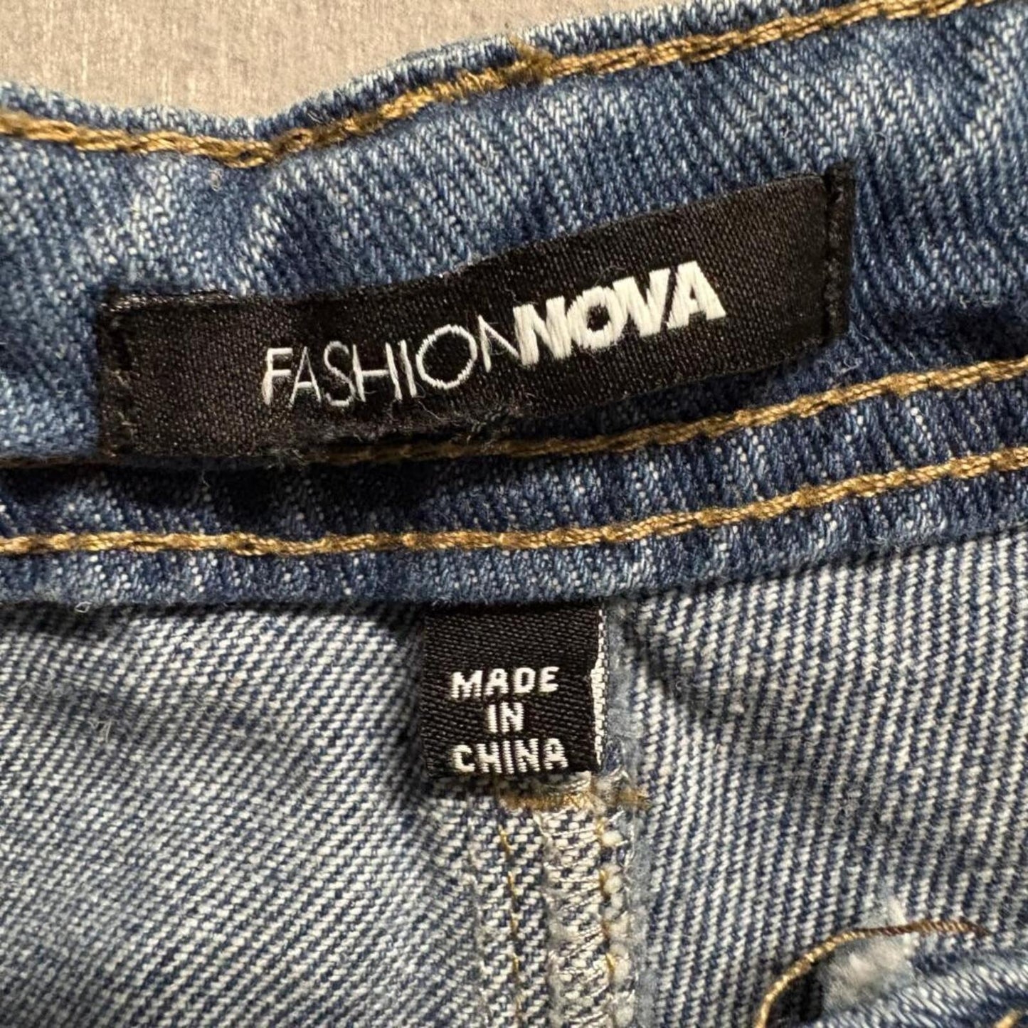 Fashion Nova Carpenter Jeans Mens Size 9 Blue Denim Utility Pants 100% Cotton