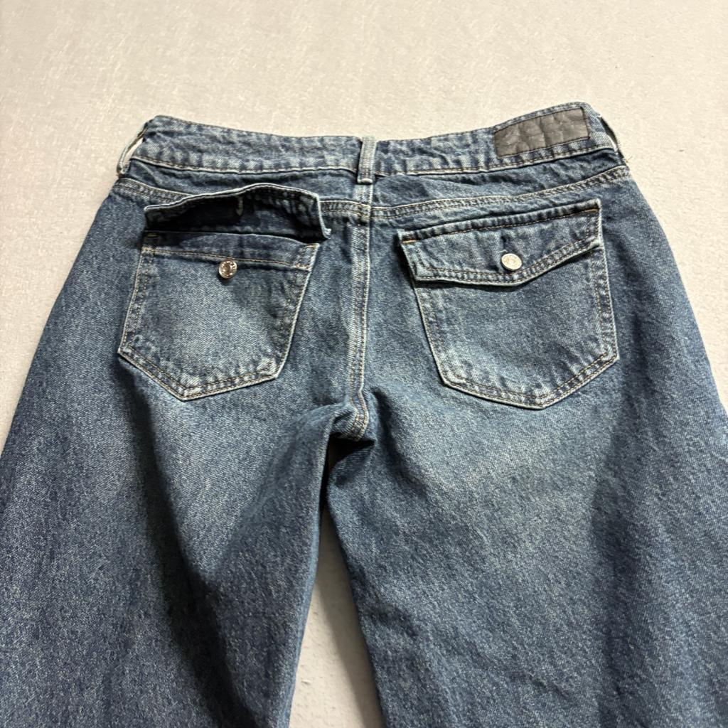 PacSun Low Rise Girlfriend Jeans Womens 27 Blue Denim 100% Cotton Flap Pocket