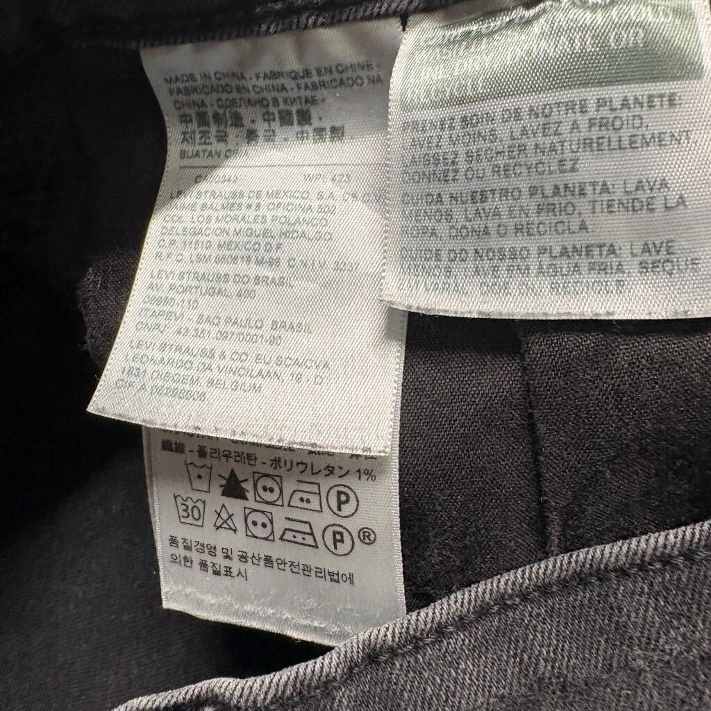 Levis 711 Skinny Jeans Womens 29 Gray Denim Stretch Pants Gray Wash