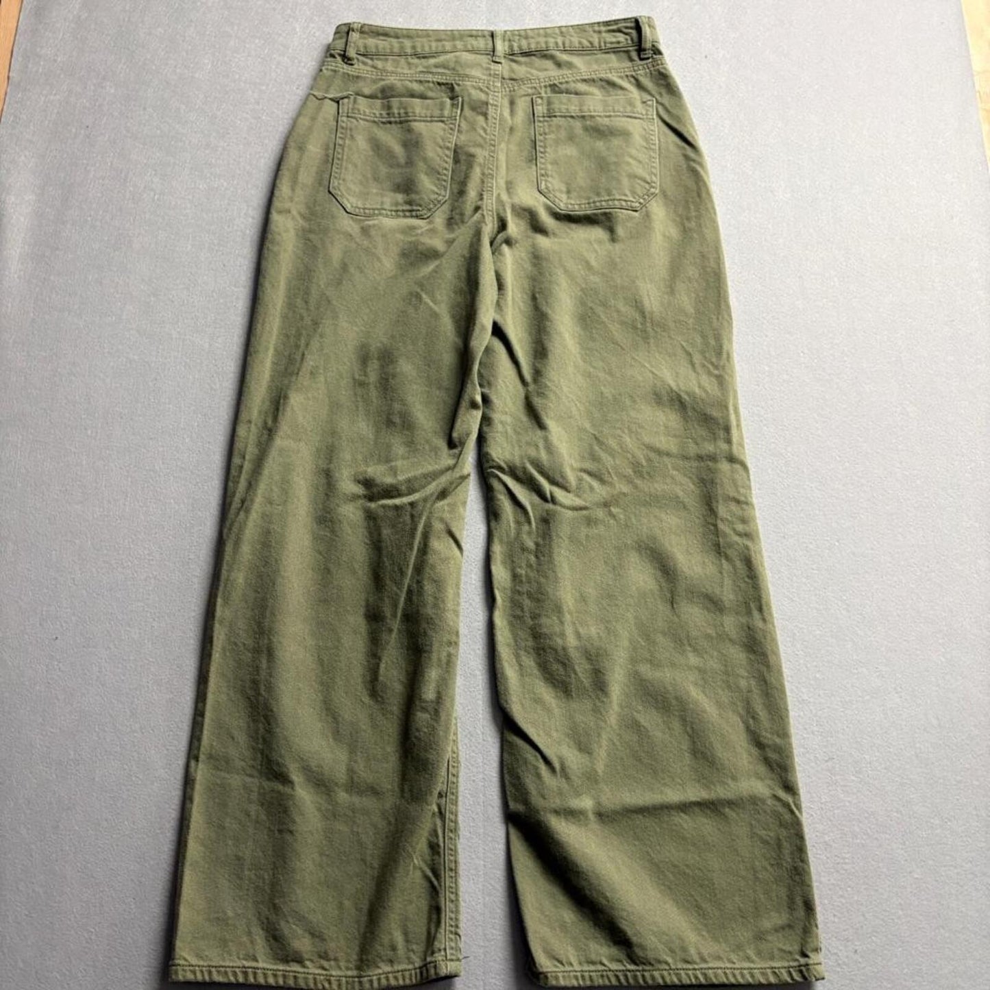 Universal Thread Womens Wide Leg Utility Pants Size 9 Olive Green Cotton Blend