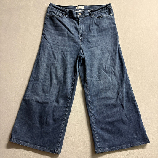 Frame Denim Womens 32 Wide Leg Crop Jeans Blue Stretch High Rise OPLSP291