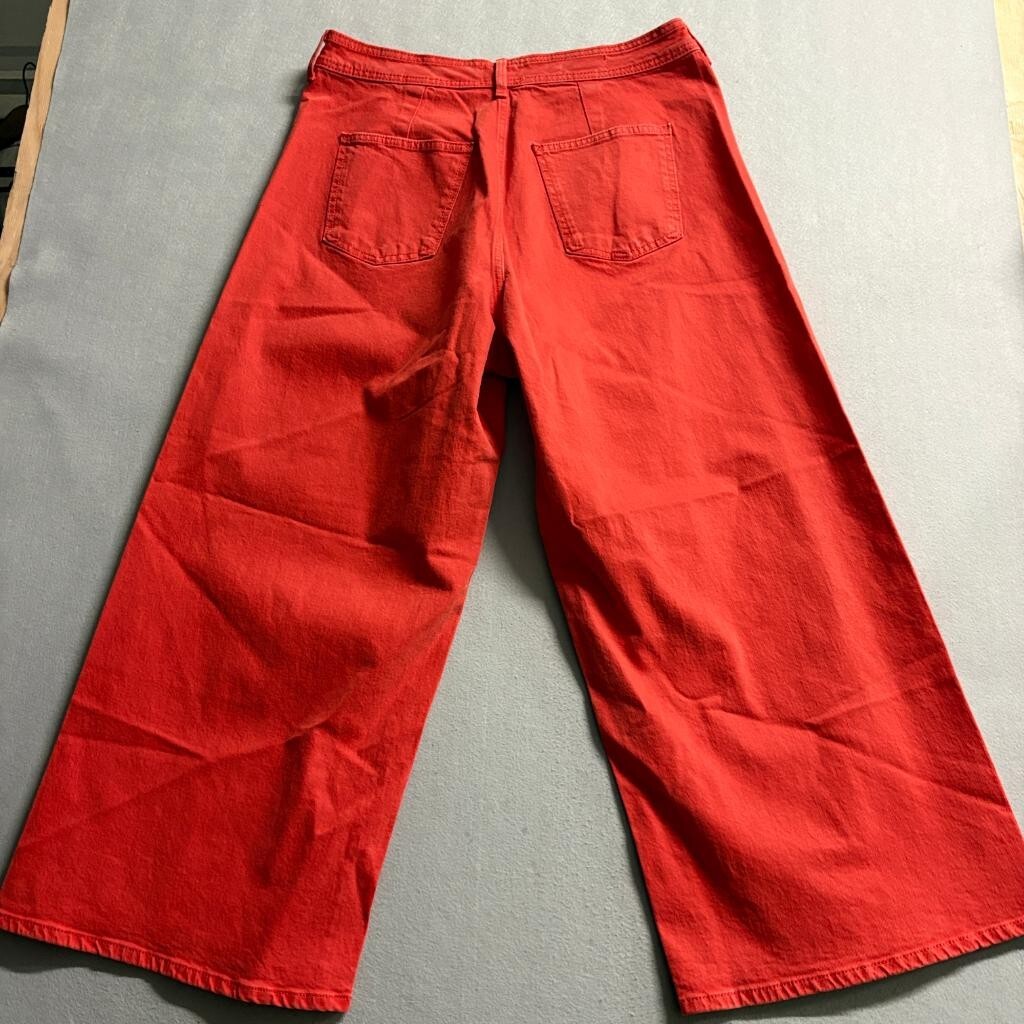 Universal Thread Sailor Wide Leg Jeans Womens 17 Red High Rise Crop Stretch