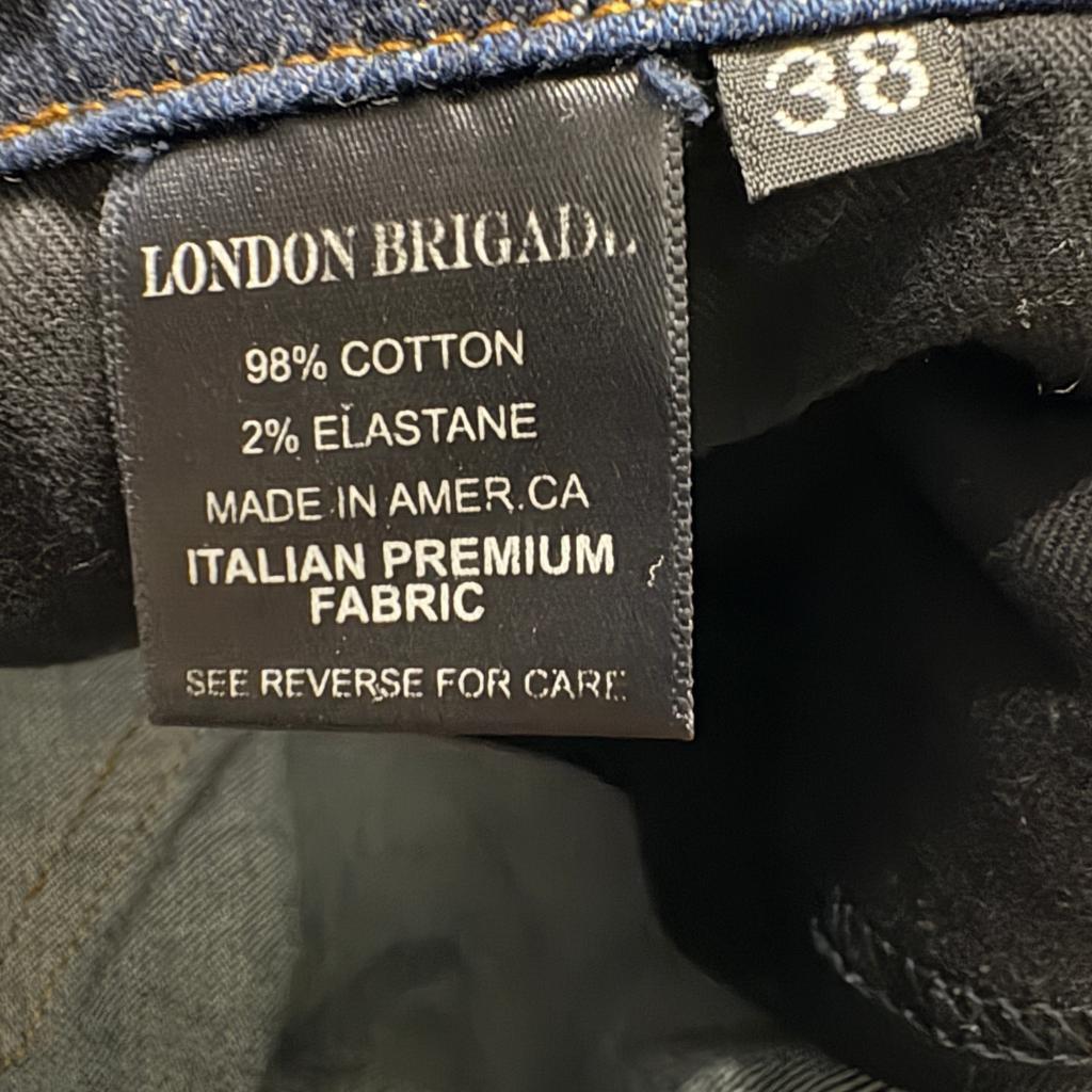 London Brigade Italian Premium Fabric Jeans Mens 38 Dark Wash Stretch Denim