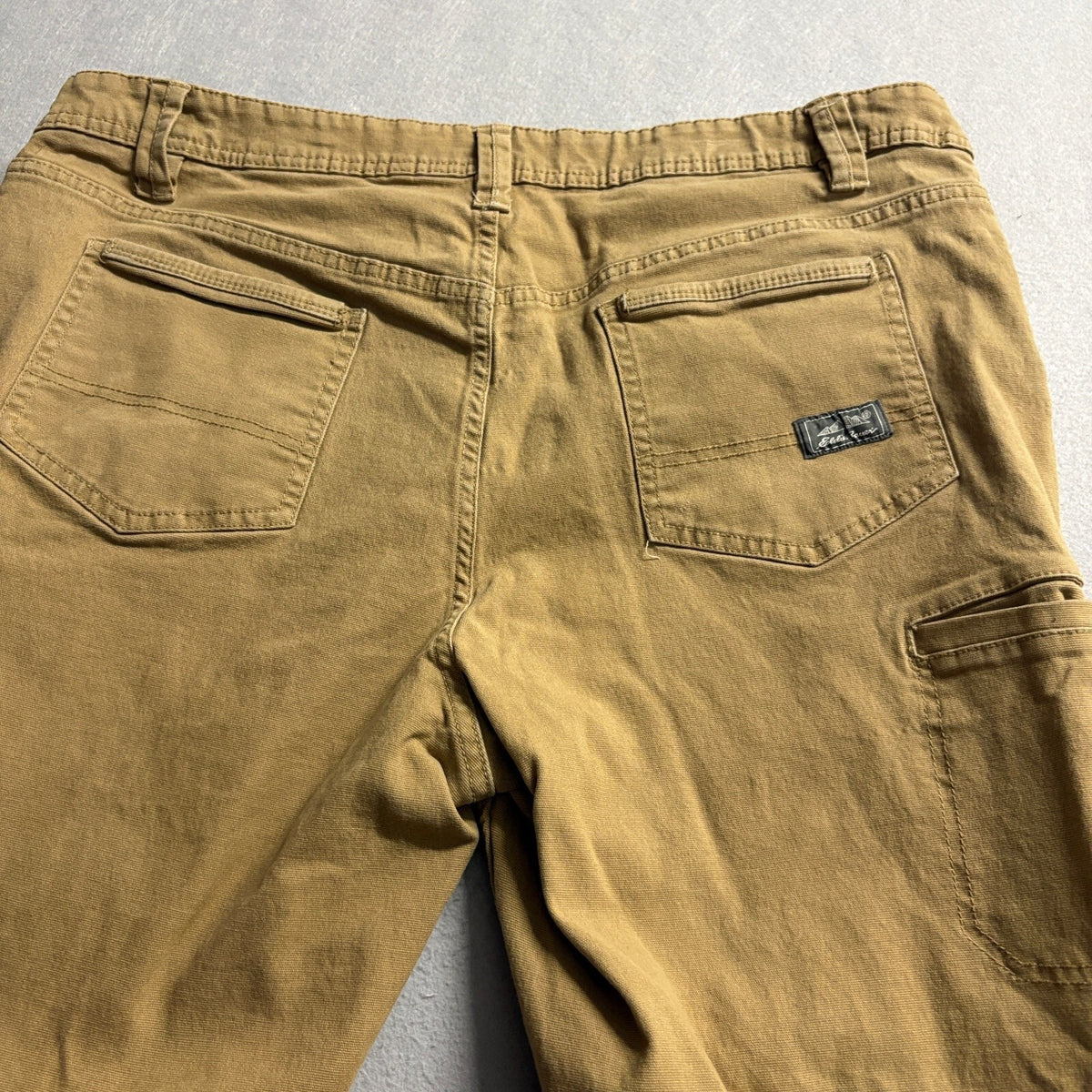 Eddie Bauer Mens 40x34 Relaxed Fit Canvas Painter Pants Brown Stretch Utility