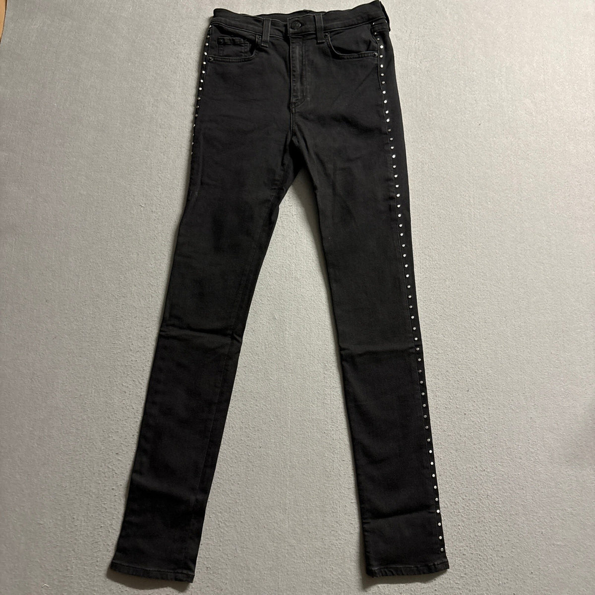 Rag & Bone Jean Womens Size 27 Black Studded Side Seam Skinny High Rise Pants