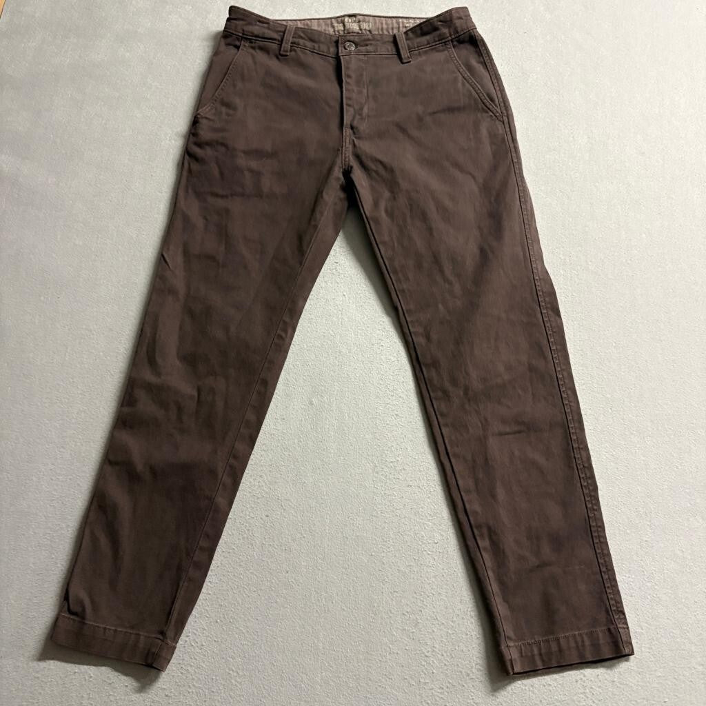 Levis XX Chino Pants Mens 30x30 Brown Standard Taper Stretch Casual Cotton