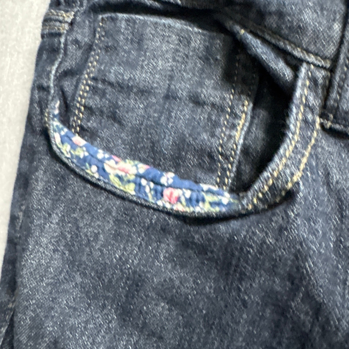 Twist Denim Womens Jeans Size 18 Blue Dark Wash Floral Trim Flare Bootcut