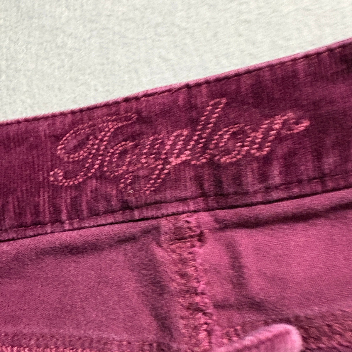 dELiA*s Womens Corduroy Pants Size 3/4 R Burgundy Purple Taylor Slim Straight
