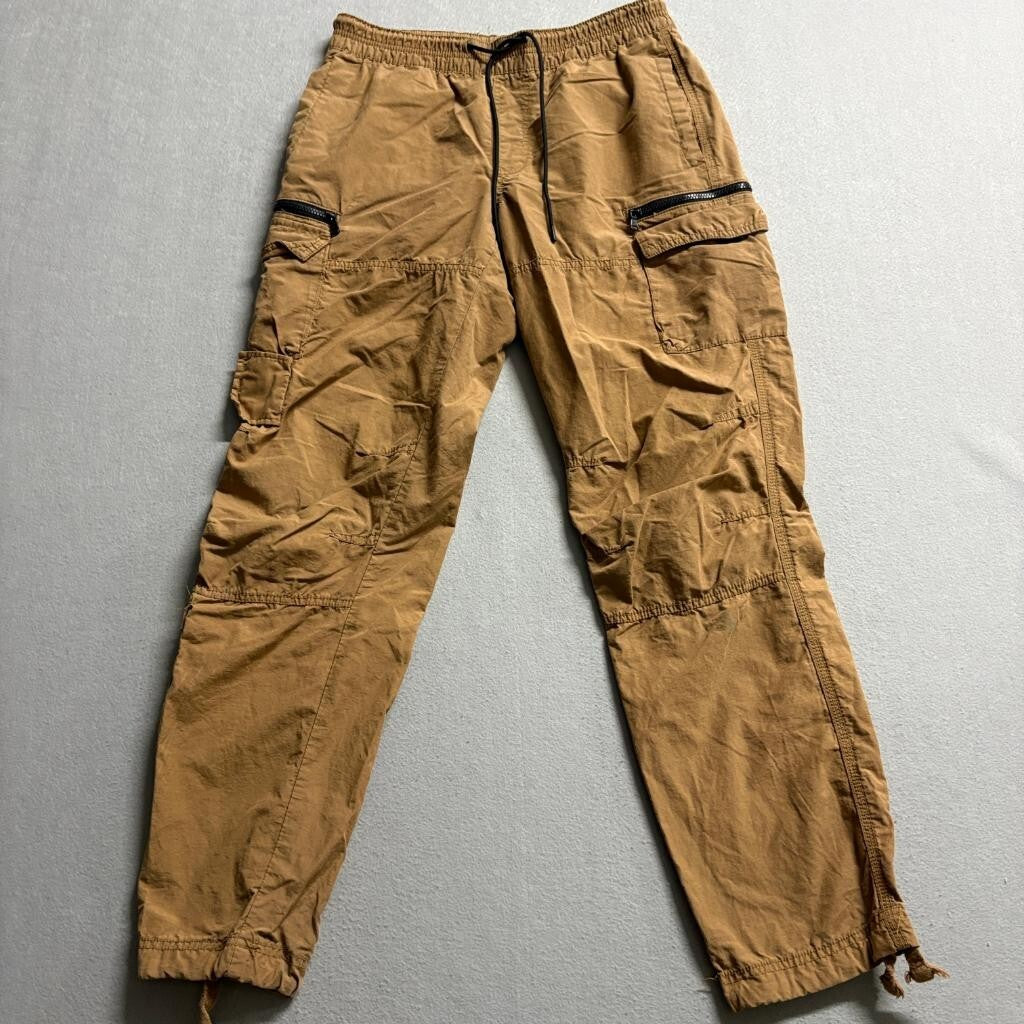 Aeropostale Active Utility Pants Mens XS Brown Cargo Jogger Drawstring Cotton