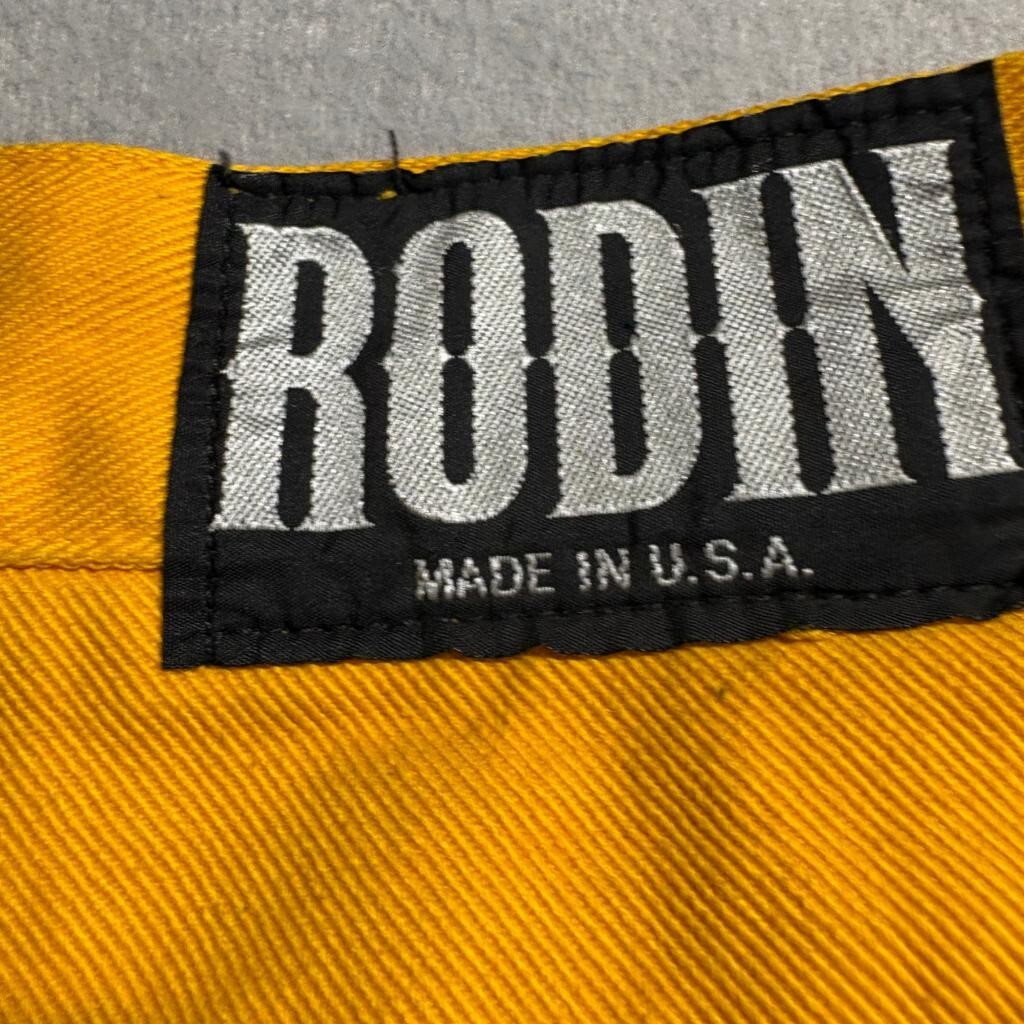 Rodin Vintage Womens Jeans Size 38 Yellow Cotton Denim Straight Leg Made in USA