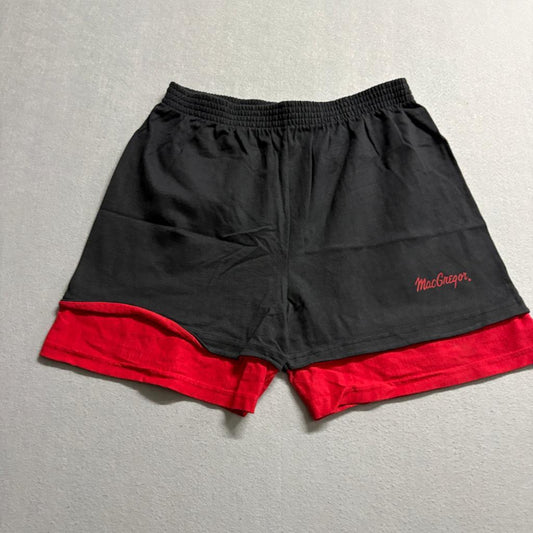Vintage MacGregor Double Layer Shorts Womens Large Black Red Cotton Made in USA