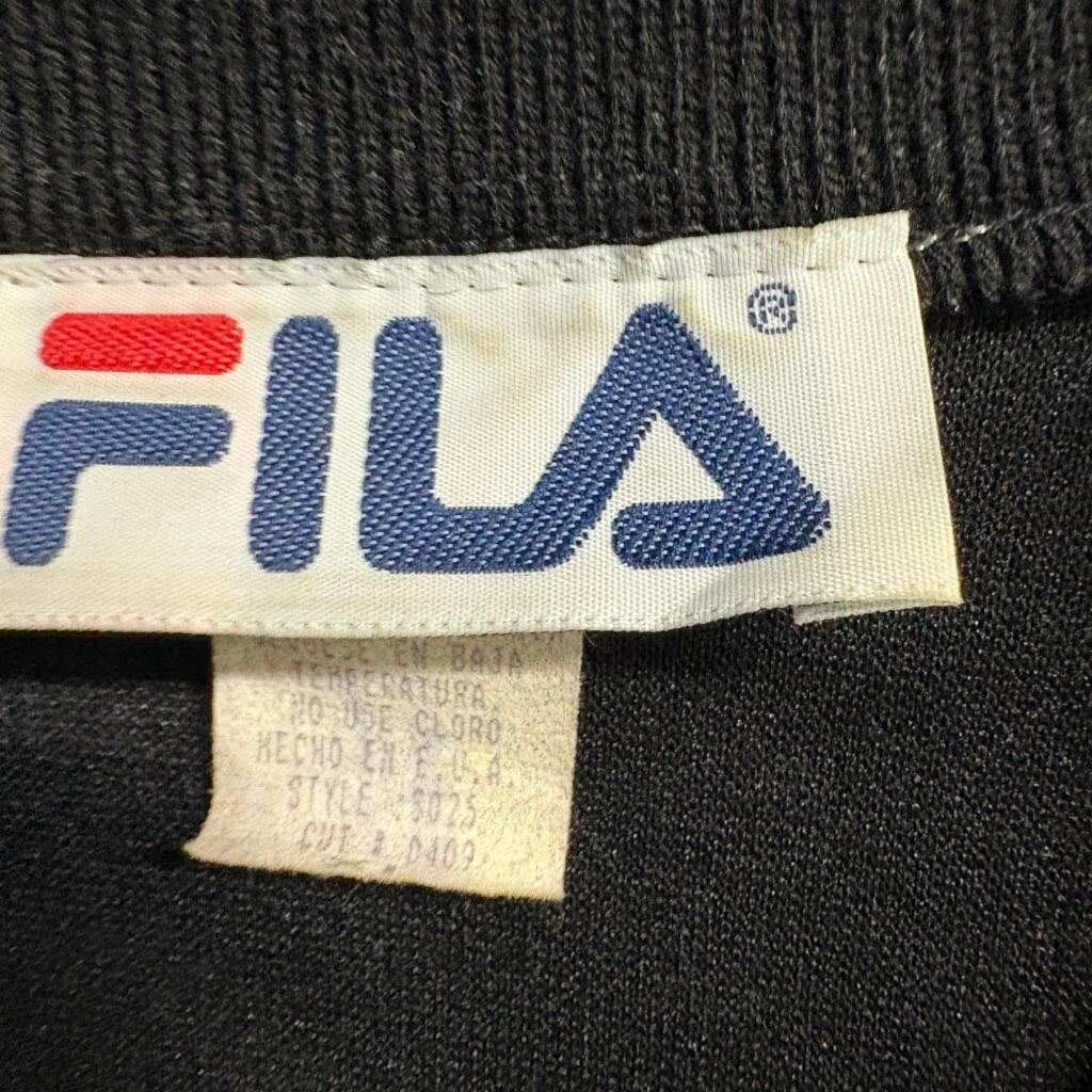 Vintage Fila Polo Shirt Mens XL Black Cotton Short Sleeve Made in USA