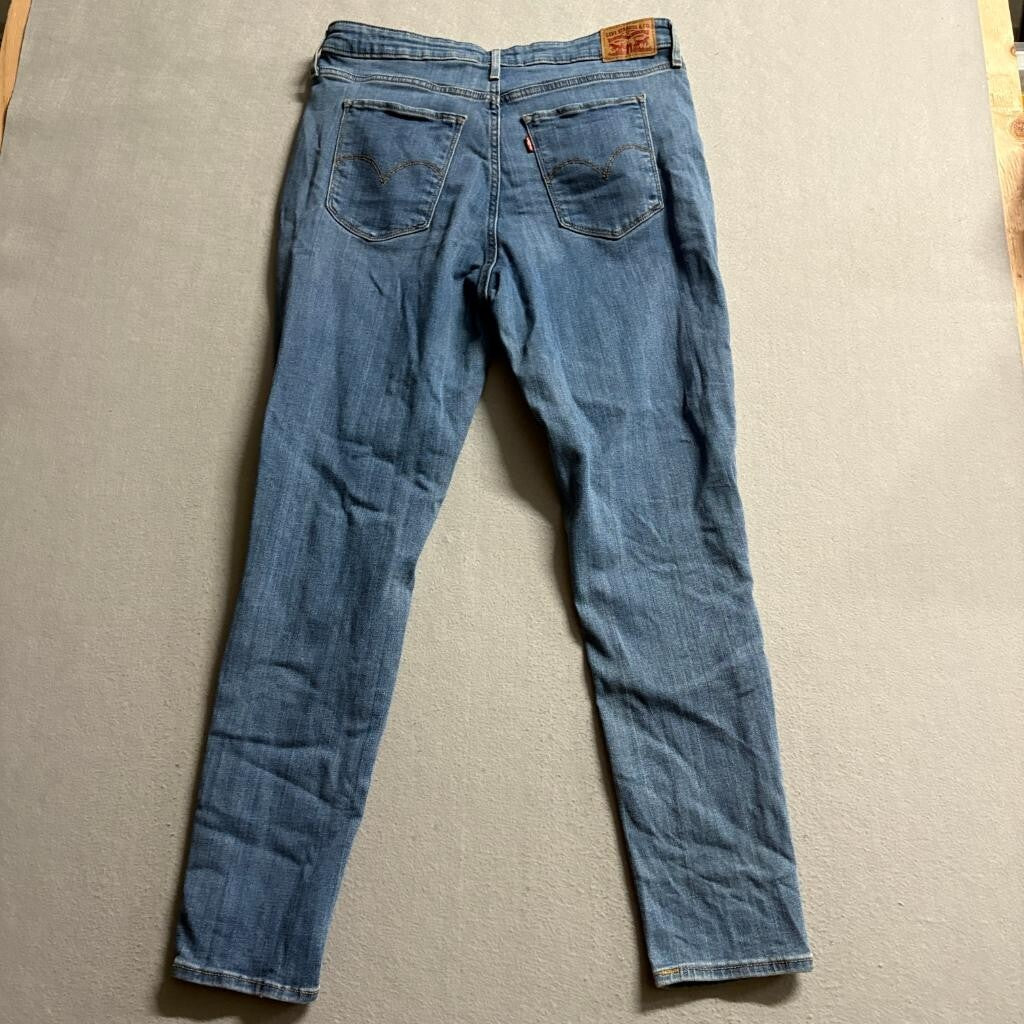 Levi's 721 High Rise Skinny Jeans Womens Size 33 Distressed Blue Denim