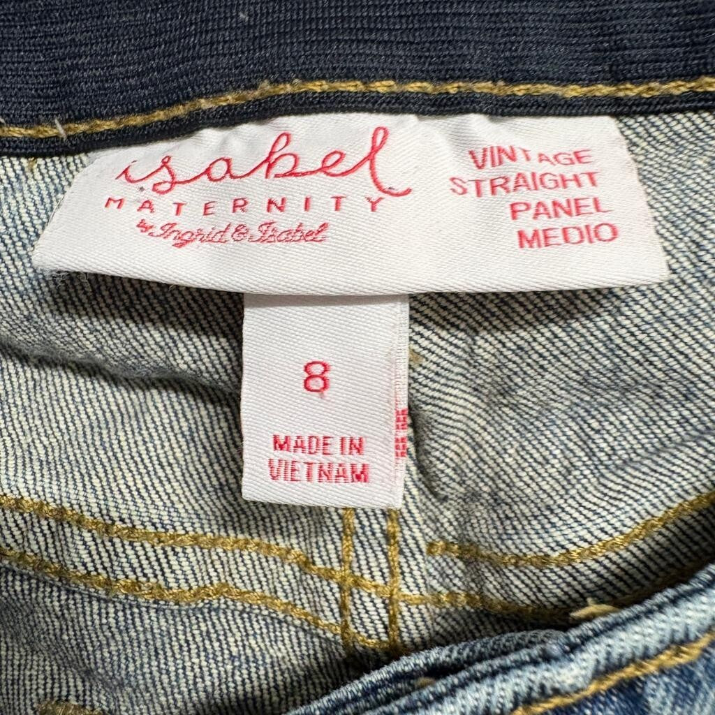 Isabel Maternity Ingrid Isabel Straight Leg Jeans Womens Size 8 Blue Denim